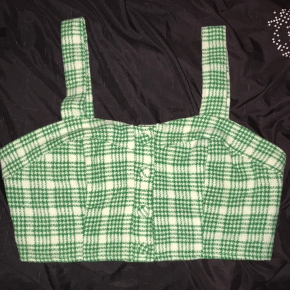 SHEIN Tops - Plaid Tweed Crop Top
